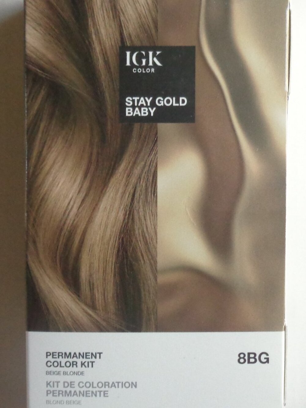 IGK Permanent Hair Color Kit / Blonde Beige Stay Gold Baby